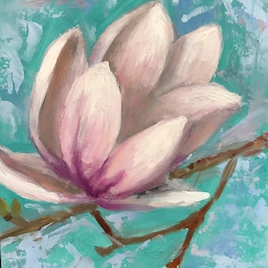 Magnolia Flower Original Oil Painting small painting