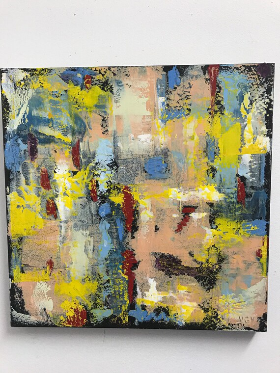 オリジナルの抽象的な黄色の絵画、現代アートの装飾、抽象芸術