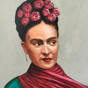 Frida Original Large Oil Painting, portrait painting, portrait Frida, frida art, contemporary painting decor, gift art
