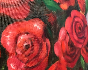キャンバス油絵　専用　Heroic  Roses英雄的なバラ　大きめキャンバス fit=scale-down,w=1200