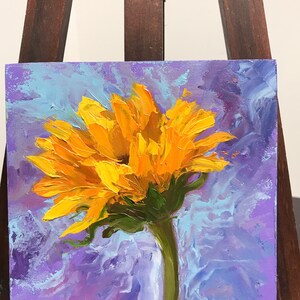 Sonnenblume, Original Ölgemälde, kleines Gemälde, Geschenkidee, Sonnenblume für Ukrainisch