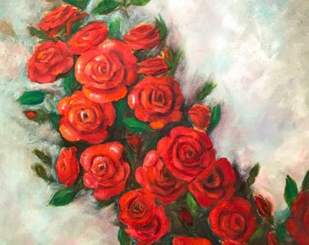 キャンバス油絵よっこHeroic  Roses英雄的なバラ大きめキャンバス キャンバス油絵よっこHeroic Roses英雄的なバラ大きめキャンバス fit