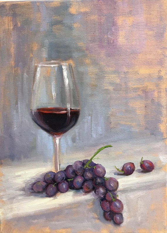 Painting of wine glass deals