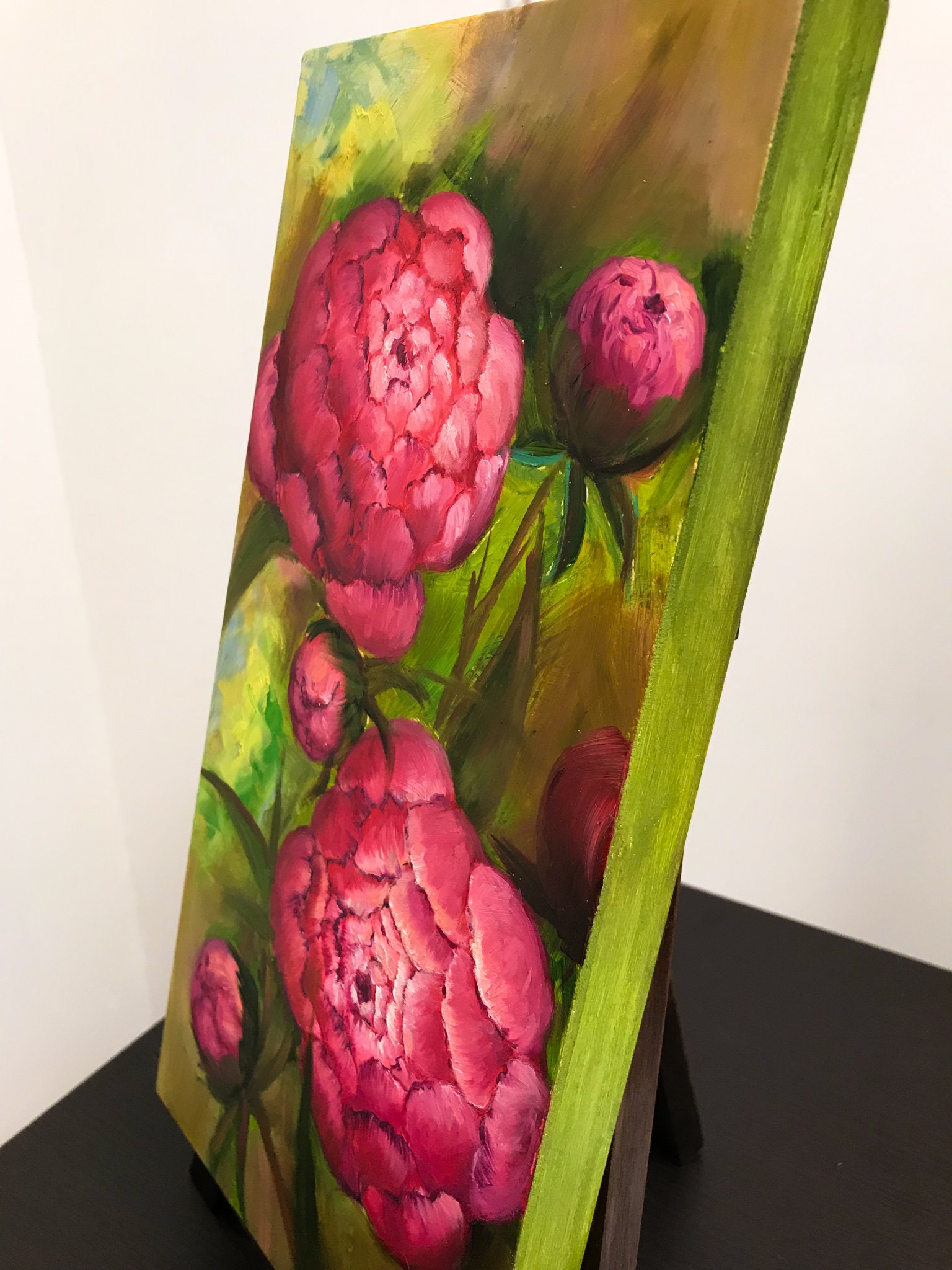 Peony Painting, Floral Oil Painting, Original Art on Canvas, Flowers ...