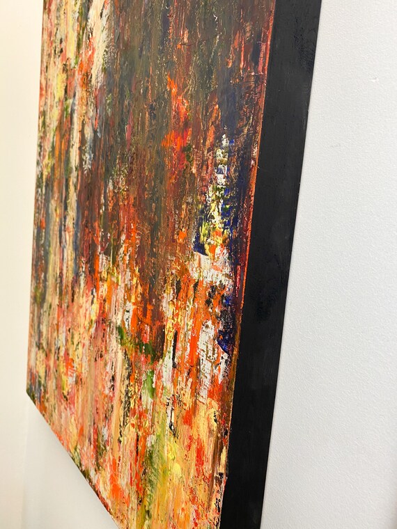 抽象的な感情の爆発、大きな抽象画、現代アート、カラフルな抽象画