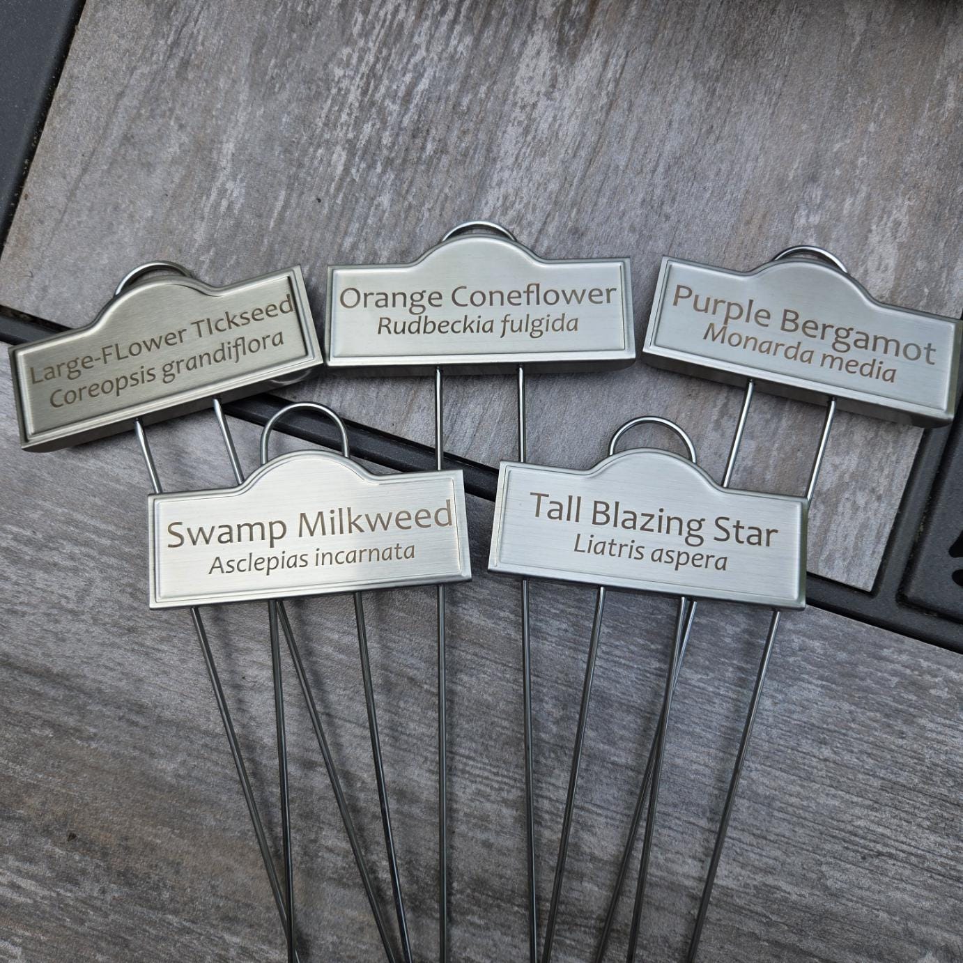 Pollinator Labels Native Plant Markers Set of 5 | Pollinator Garden Stakes | Metal Plant ...