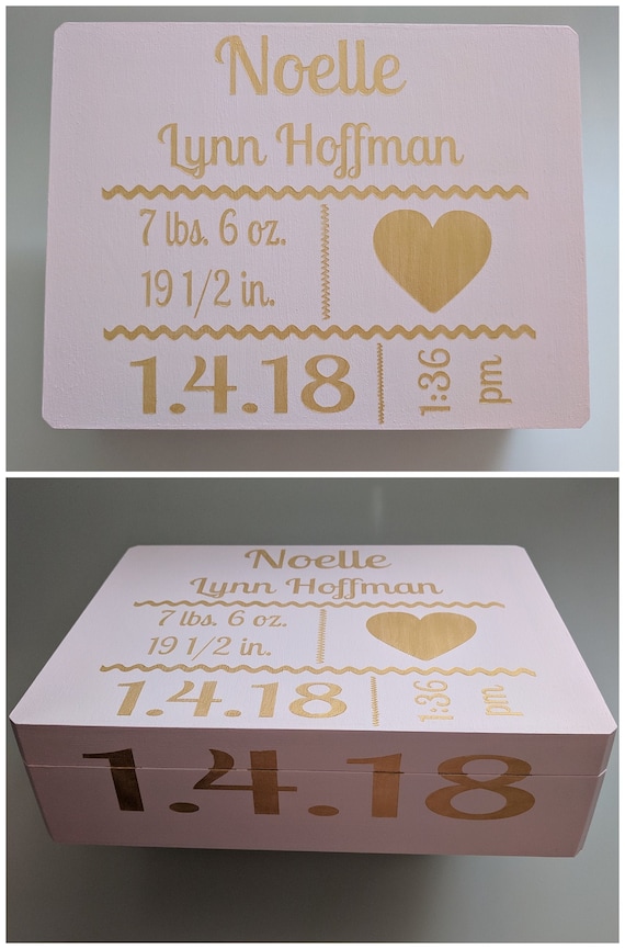 Personalized Baby Memory Box, Keepsake Storage