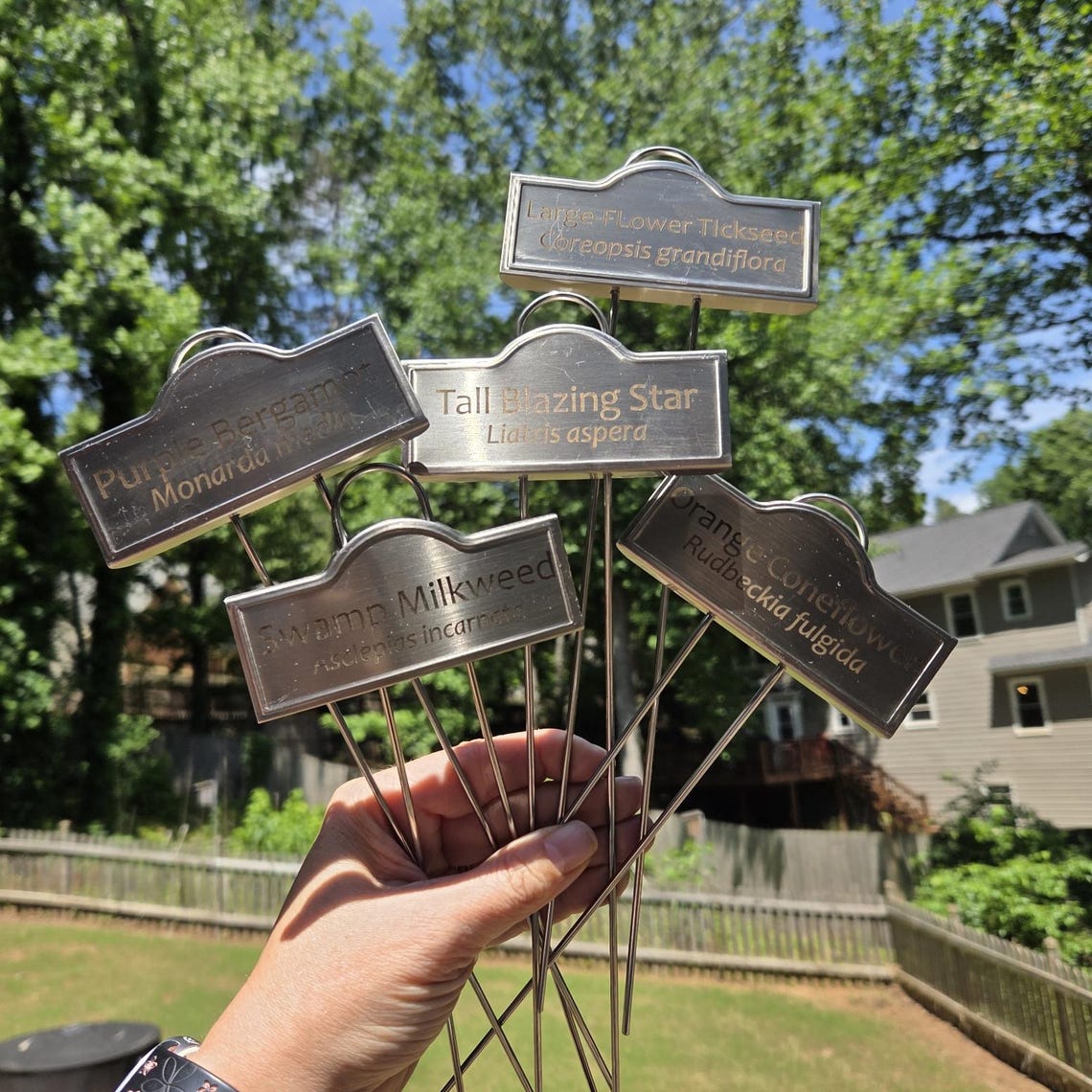 Pollinator Labels Native Plant Markers Set of 5 | Pollinator Garden Stakes | Metal Plant ...