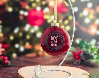 Joy to the World Glass disc Ornament