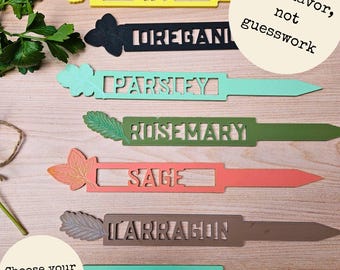 Culinary Herb Garden Stake Set | Engraved Acrylic Markers for Basil, Rosemary, Thyme & More | Kitchen Herb Tags | Garden Gift