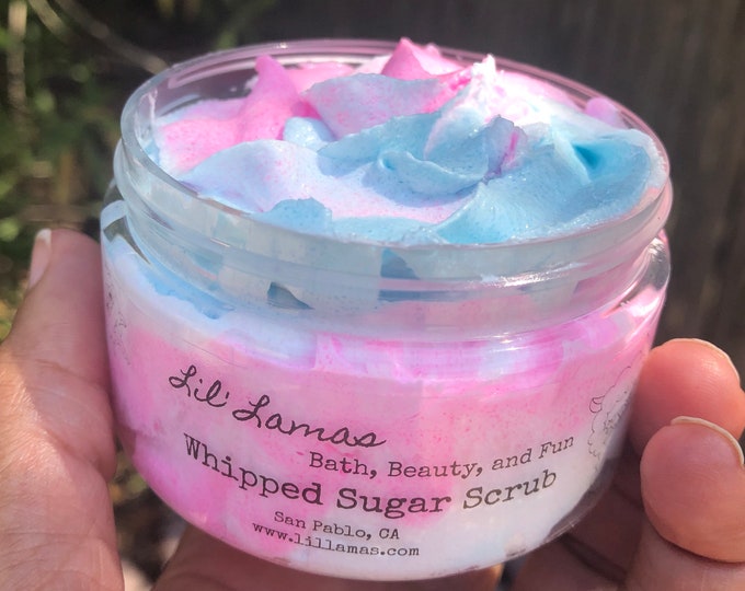 Cotton Candy Whipped Soap Sugar Scrub/ Foaming Exfoliating Body Frosting
