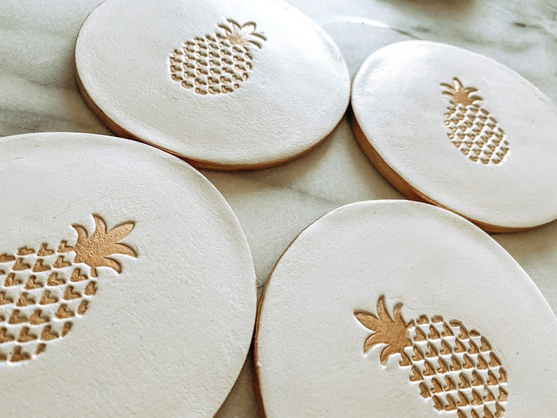 Pineapple Coasters Housewarming Gift Idea Birthday Idea Engagement Gift Pineapple Coaster set