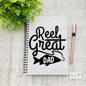 Reel great dad notebook, Wire Bound Notebook A5, Father’s Day gift, birthday present, Christmas present