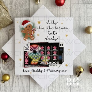 Personalised Merry Christmas Scratch Card Greetings Card, Lottery Ticket, Small Gift, Unique