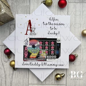 Personalised Merry Christmas Scratch Card Greetings Card, Lottery Ticket, Small Gift, Unique