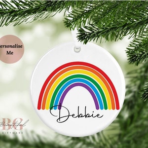 Rainbow Christmas Ornament: Personalized Holiday Decor
