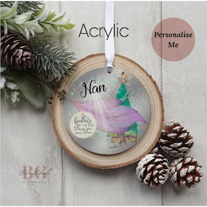 Feather memorial Personalised Christmas decoration, memorial ornament, feather decoration, feather ornament
