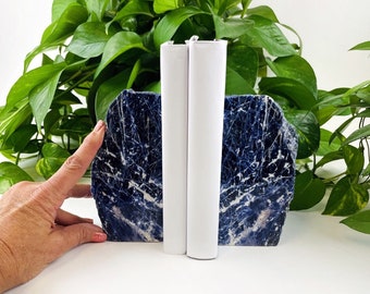 Crystal Bookends - Sodalite Stone Bookend Set Crystal Bookends