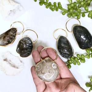 Enhydro Agate Pendants Gold Plated