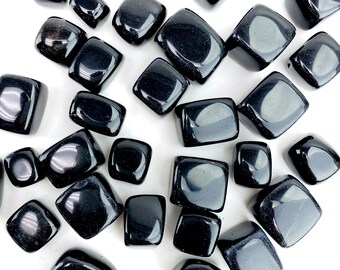 Obsidiana negra en cubos, piedras pulidas - Cristales a granel