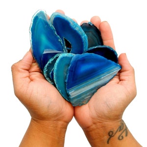 Teal Agate Slice - Large Pendant Size - Agate Slices #1 - (AGBS)