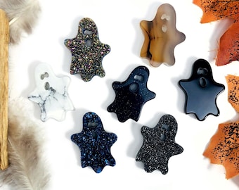 Ghost Gemstone Crystal Cabochons Fall Halloween Decor Witchy Spiritual Gift