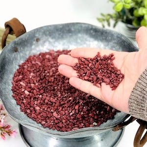 Red Jasper Crystal Chips - Tiny Tumbled Stones, 1 Pound