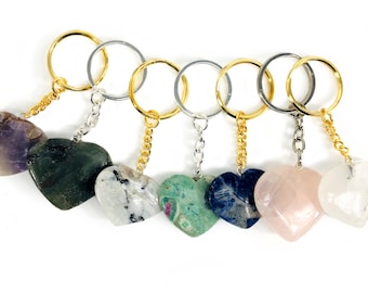 Gemstone Heart Key Chain Keychain  (6BROWNSHELF)