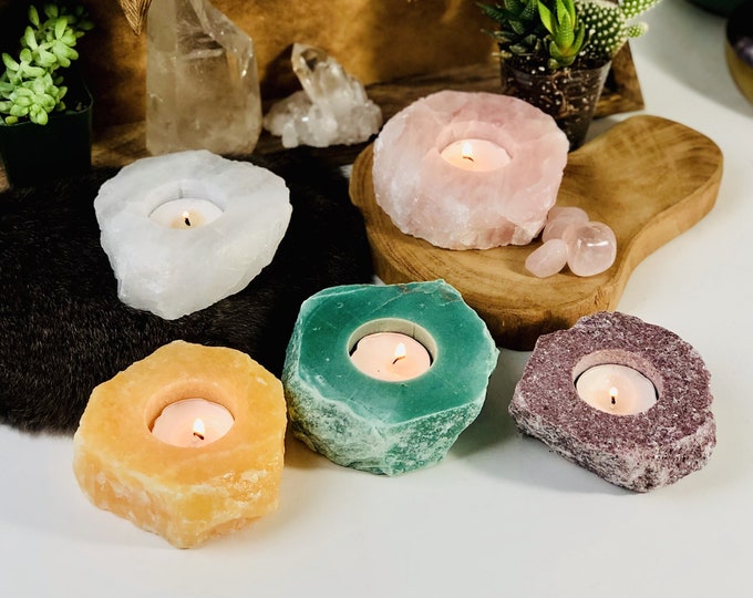 Polished Crystal Tea Light Holder – Stone Succulent Planter