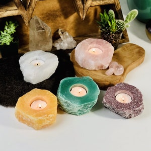 Crystal Candle Holder Stone Candle Holder- Tea Light - Succulent Holder (RK2)