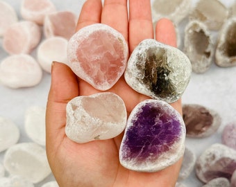 1 Pound - Seer Stones - Window Stone - Ema Egg -Tumbled Quartz Stone - YOU CHOOSE: Amethyst, Smokey, Rose, Crystal Quartz (TS)