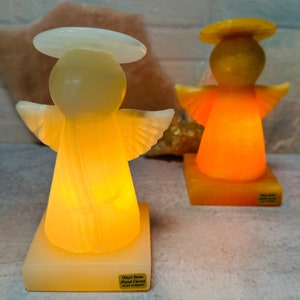 Mexican Onyx Angel Night Light - Hand Carved Stone Lamp - Etsy