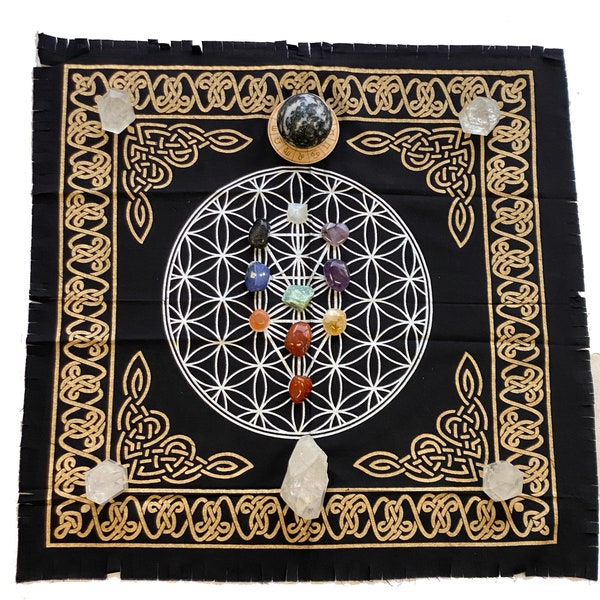 Flower of Life Crystal Grid Cloth - Crystal Alter  (UP1-03)