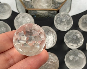 Crystal Quartz Faceted Sphere YOU CHOOSE
