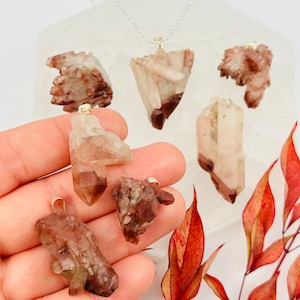 Lithium Quartz Crystal Cluster Rough Pendant Charm