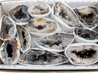 Natural Geode From Brazil 1.5-2 lbs Full Box Wholesale Crystals Bulk Minerals