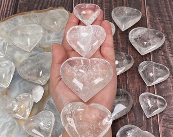 Crystal Quartz Heart Shaped Stone - By Weight