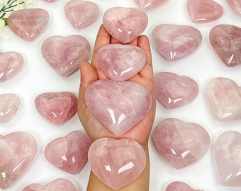 Rose Quartz Polished Hearts - Heart Shaped Stone - By Weight - (4Backshelf-S5)