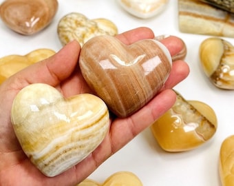 Mexican Onyx Crystal Heart shaped Stone Crystals and Minerals