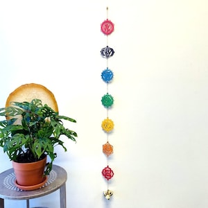 Seven Chakra Wooden Wall Hanging