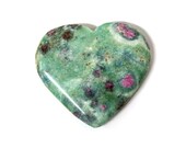 1 (ONE) Ruby Fuschite Heart Shaped Stone - Chakra - Metaphysical (RK140B14-02)