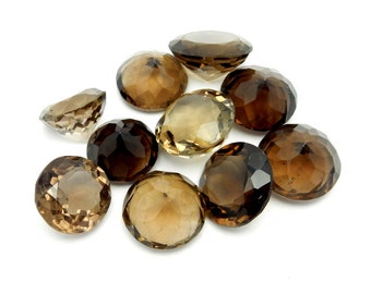 Smokey Quartz Gemstone Briolette Gemstone 15x14 MM 5 Pcs #4320 Natural Smokey Quartz Both Side Rose Cut Fancy Shape Briolette