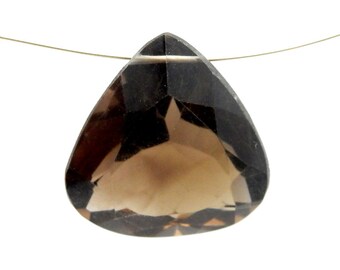 20x20 MM Size Smokey Quartz Briolettes Loose Gemstone Natural Smokey Quartz Cushion Shape Faceted Briolettes AAA Quality C3008 1 Pair