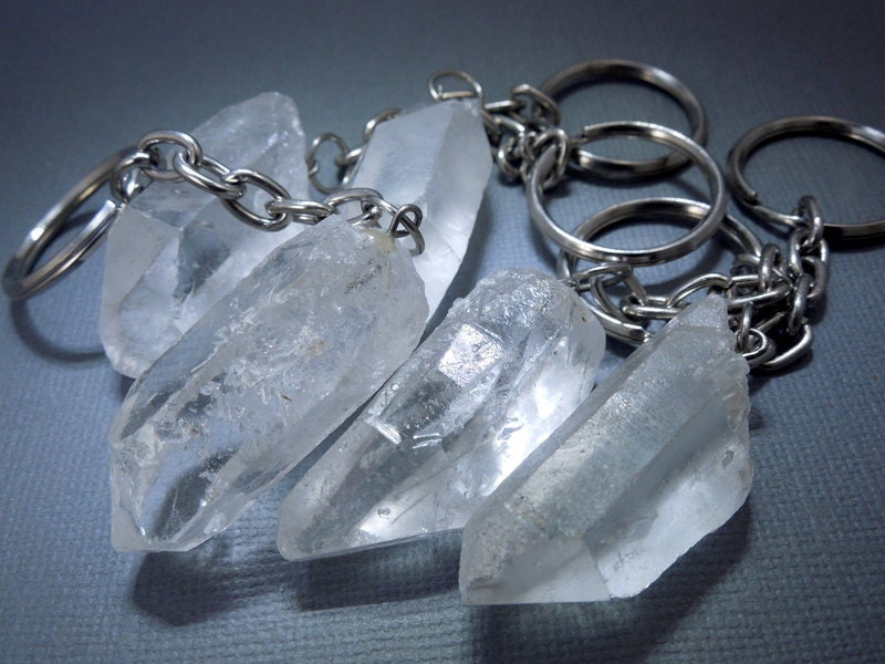 Crystal Quartz Keychain Natural Quartz Crystal Nugget Keychain 6BROWNSHELF 05 Etsy UK