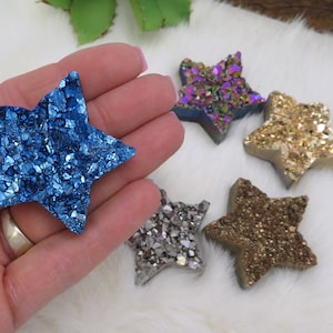 Titanium Druzy Stone Star - Mystic Drusy - Wire Wrapping - Jewelry - Home Decor - Crafts