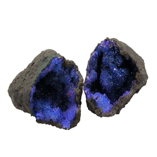 Geode Prebroken Titanium Color Dyed Druzy Geodes Gorgeous - Etsy