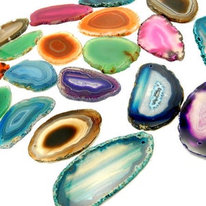 Agate Slices Top Drilled Size 0 Art Projects Supplies Brazilian Agate 3Brownshelf image 1
