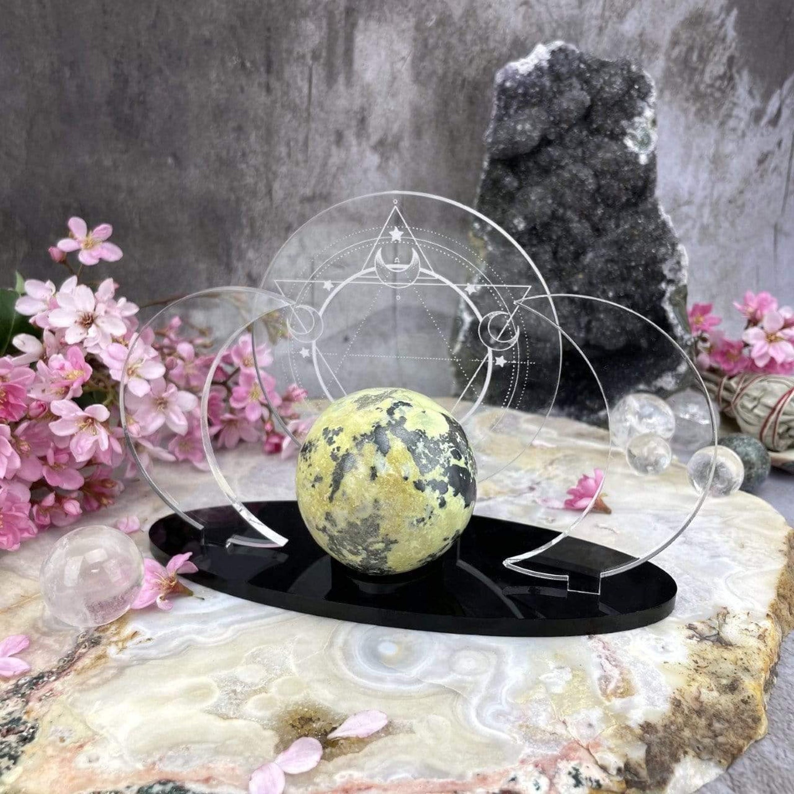 Acrylic Sphere Holder Sacred Geometry 6 Pointed Star Etsy