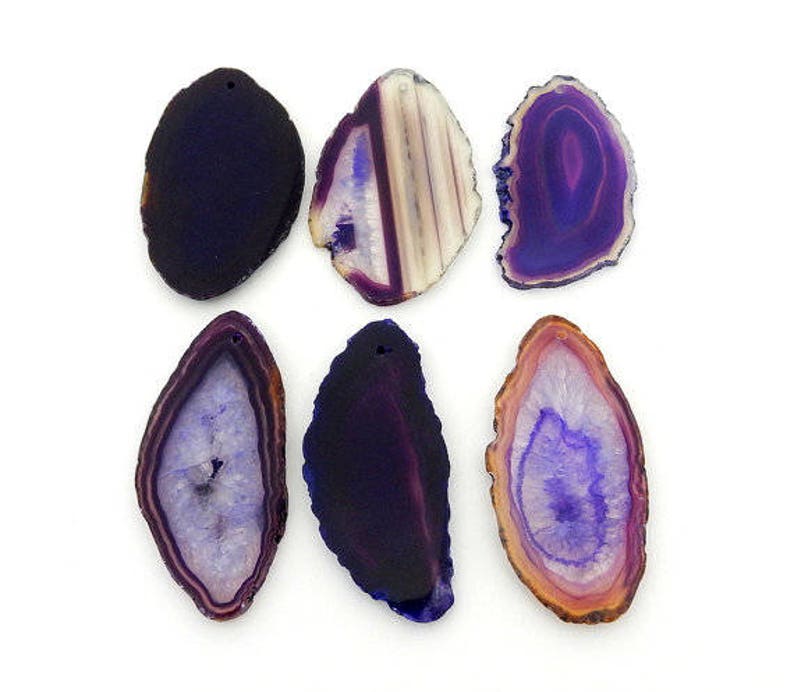 Agate Slices Top Drilled Size 0 Art Projects Supplies Brazilian Agate 3Brownshelf image 6