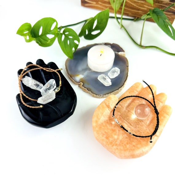 Hamsa Hand Stone Carvings Crystal Alter Home Decor Minerals - Etsy